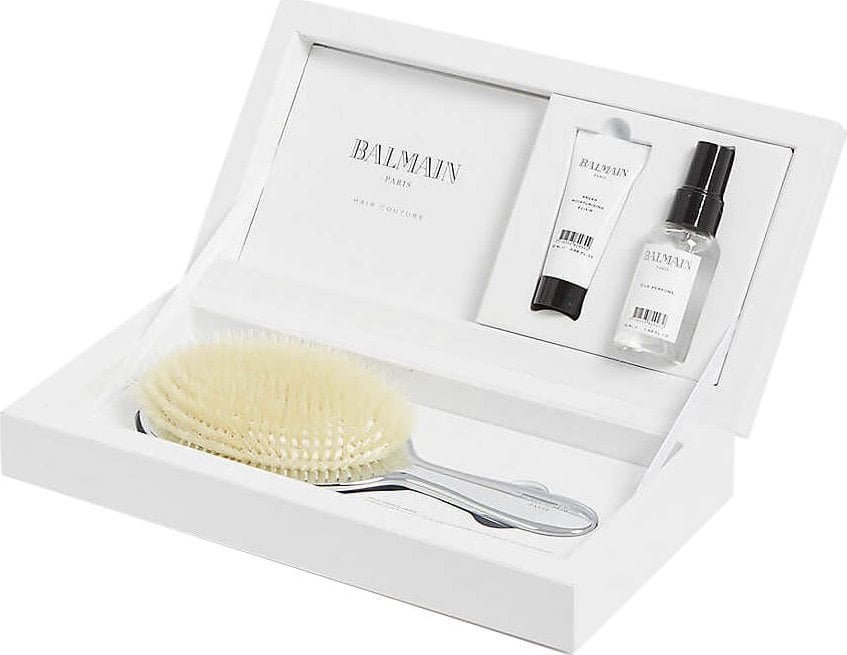 Balmain Set Balmain Professionnel: Spa, Hair Brush, Silver + Argan Moisturising Elixir, Argan, Hair Oil, For Density & Vitality, 20 ml + Silk Perfume, Hair Scented Mist, For Women, 50 ml For Women