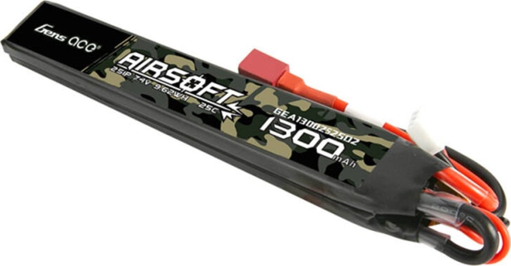 Gens Ace akumulátor Gens ace 25C 1300mAh 2S1P 7.4V Saddle Airsoft Gun Lipo z konektorem T