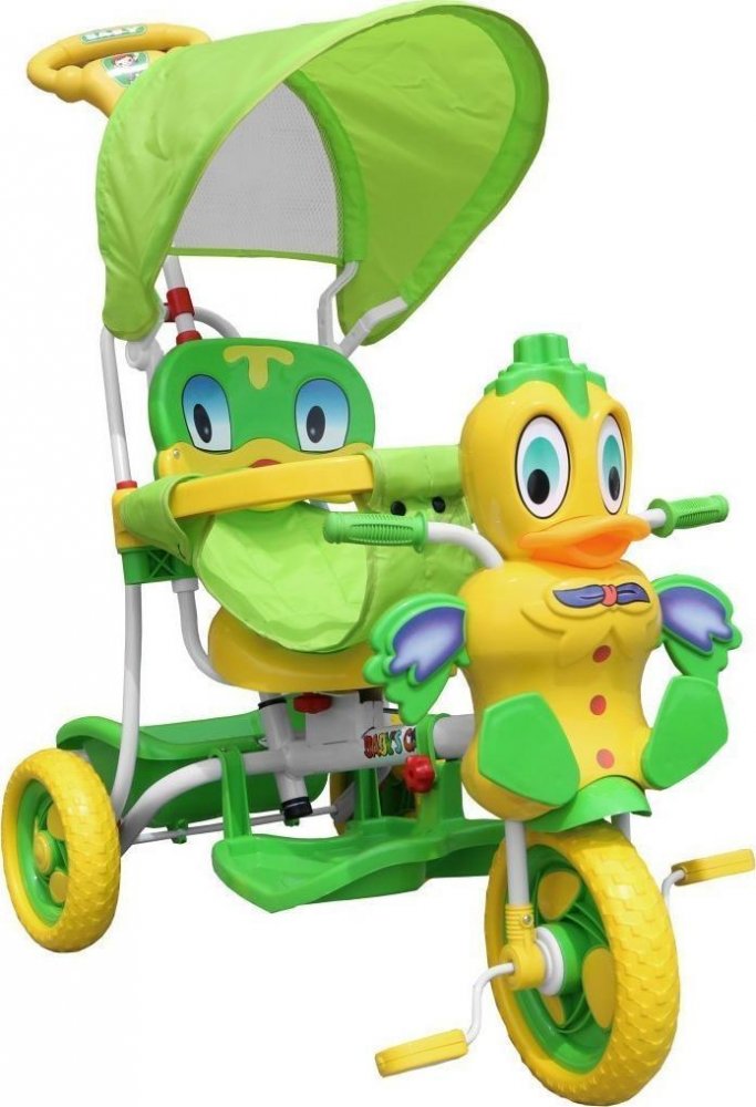SporTrike Detský balančný bicykel 3 kolesový WESOŁA KACZKA A11-2 Zelený