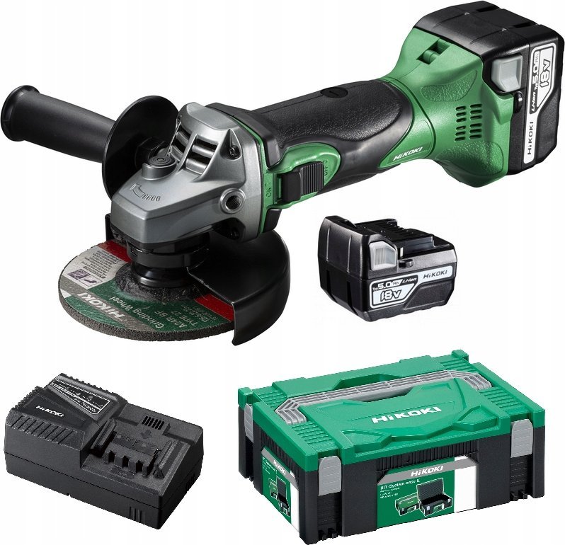 Hikoki HIKOKI.ANGLE GRINDER. 18V 125 G18DSL2 2x5.0Ah HITSYSTEM ...