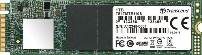 Transcend 110S 1TB M.2 2280 PCI-E x4 Gen3 NVMe (TS1TMTE110S)