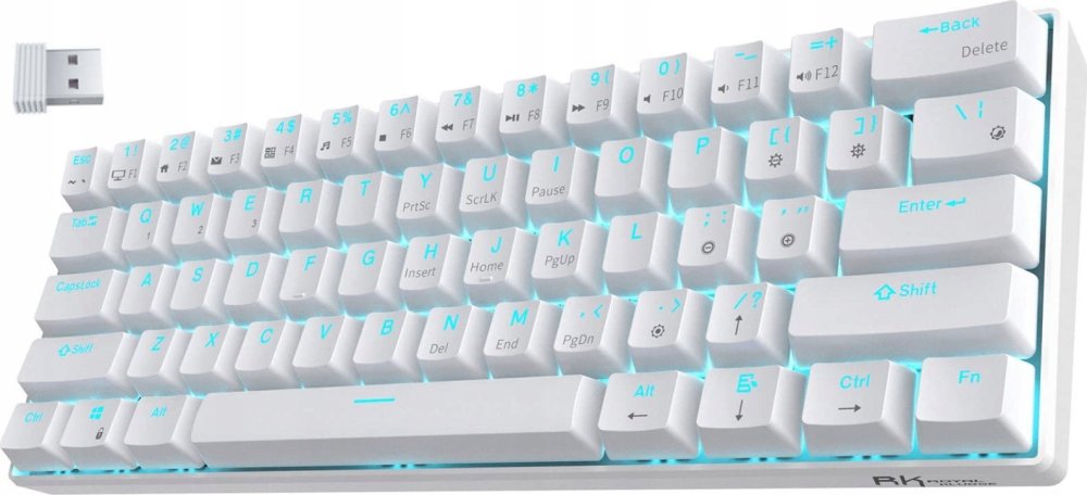 Royal Kludge Klawiatura mechaniczna Royal Kludge RK61 RGB, red switch (Biela)
