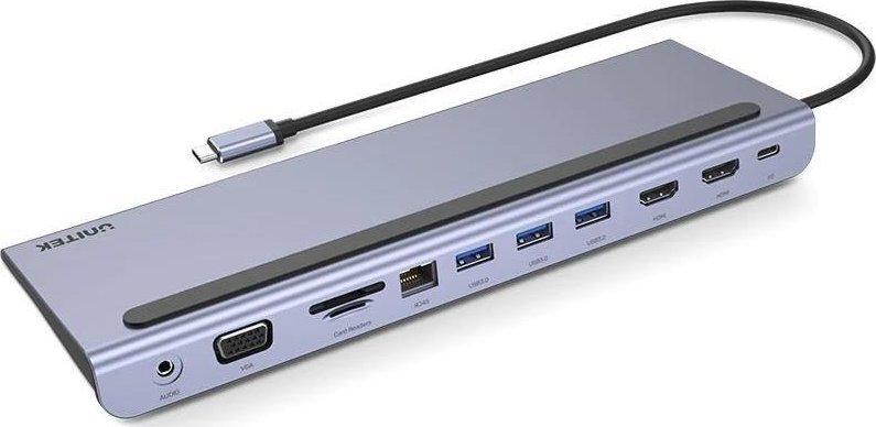 Unitek 11 w 1 1x RJ-45 1x SD 1x USB-C PD 1x microSD  + 3x USB-A 3.0 (D1022B)